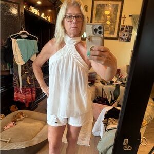 Do+be Elegant White Halter Top small #25 nwt